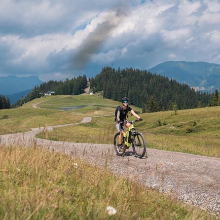 Guided E-Bike E-Bike tour '3-Länder/-Gänge Menü Runde auf der Steinplatte'