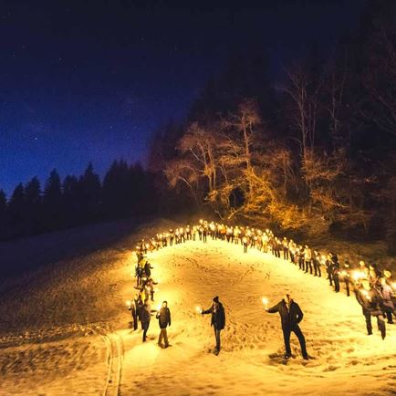Torchlight hike in Itter