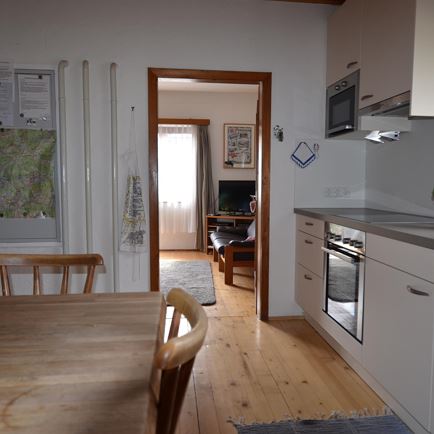 view from kitchen to living-room