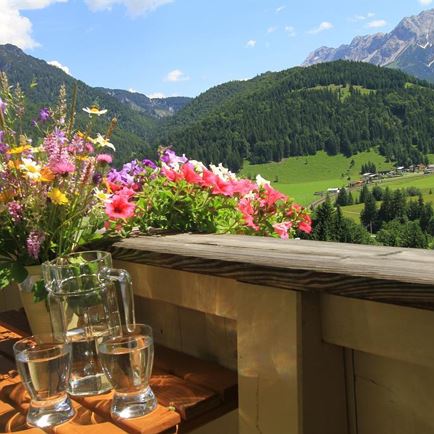 Aussicht vom Balkon am Ferienhof Obertenn
