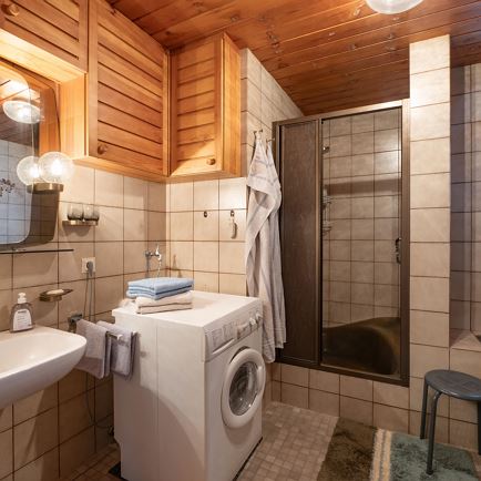 Badewanne mit Dusche,mit Waschmaschine