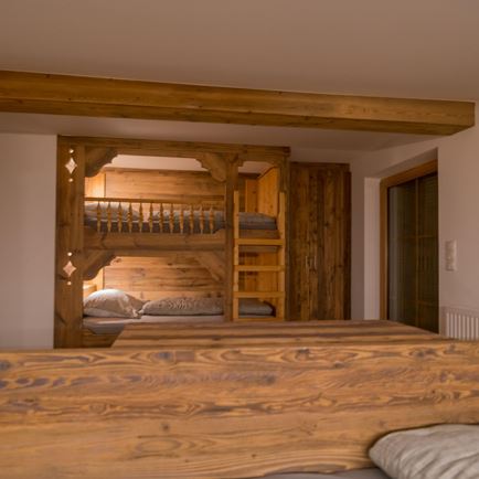 Schlafzimmer Blick auf Stockbett