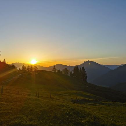 Sonnenuntergang auf unserer Alm