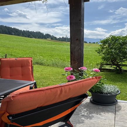 Blick von der Terrasse App. 2 Schalfzimmer