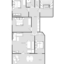 Appartement 3/ 2 Doppelzimmer+1 Dreibettzimmer