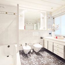 Großes Bad im Dreibettzimmer