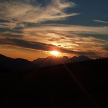 Sonnenuntergang am Hinterreith-Hof