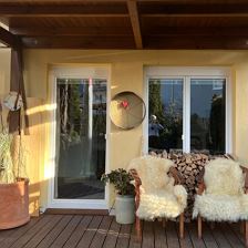Terrasse, Sitzplatz im Winter
