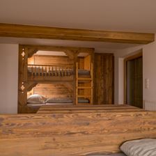 Schlafzimmer Blick auf Stockbett