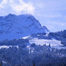 Aussicht auf Skipiste