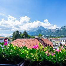 Aussicht Appartement Sauna auf den Wilden Kaiser