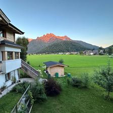 Abendrot mit Blick auf die Loferer Steinberge