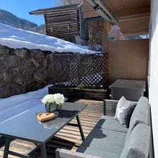 Terrasse im Winter Wohnung 3