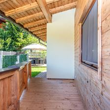 Balkon Wohnung Steinplatte zum Garten
