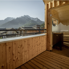 Sauna mit Bergblick